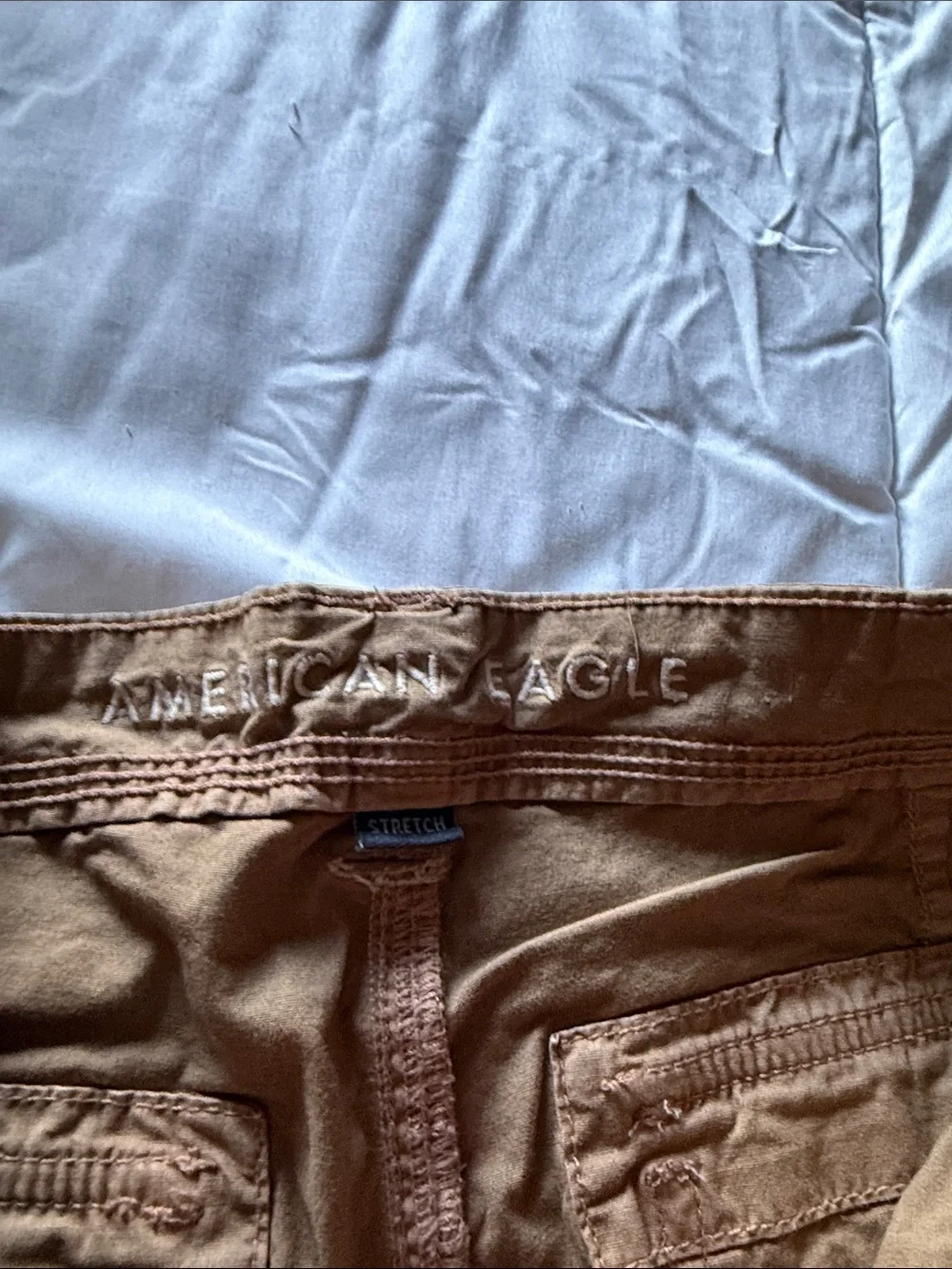American Eagle Outfitters Tan Cargo Pants with Multiple Pockets